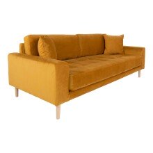 3-Sitzer >Lido< in Senfgelb, Velour - 210x76x93cm (BxHxT)