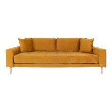 3-Sitzer >Lido< in Senfgelb, Velour - 210x76x93cm...