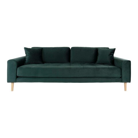 3-Sitzer >Lido< in Grün, Velour - 210x76x93cm (BxHxT)