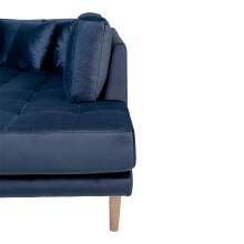 Wohnlandschaft >Lido< in Dunkelblau, Velour - 370x76x220cm (BxHxT)