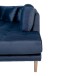 Wohnlandschaft >Lido< in Dunkelblau, Velour - 370x76x220cm (BxHxT)