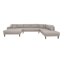 Wohnlandschaft >Lido< in Grau, Stoff - 370x76x220cm...