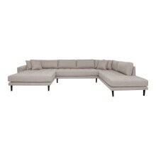 Wohnlandschaft >Lido< in Grau, Stoff - 370x76x220cm...