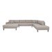 Wohnlandschaft >Lido< in Grau, Stoff - 370x76x220cm (BxHxT)