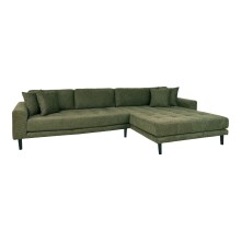 Ecksofa >Lido< in Olivgrün, Stoff - 290x76x92cm (BxHxT)
