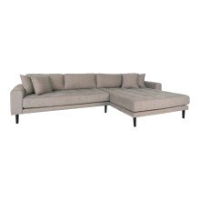 Ecksofa >Lido< in Grau, Stoff - 290x76x92cm (BxHxT)