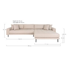 Wohnlandschaft >Lido< in Beige, Stoff - 290x76x92cm (BxHxT)