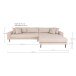 Wohnlandschaft >Lido< in Beige, Stoff - 290x76x92cm (BxHxT)