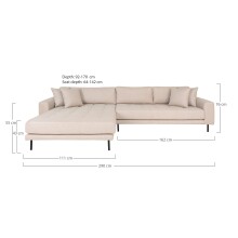 Wohnlandschaft >Lido< in Beige, Stoff - 290x76x92cm (BxHxT)