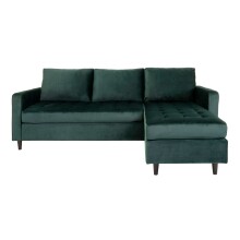 Ecksofa >Firenze< in Grün, Velour -...