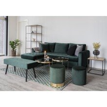 Ecksofa >Firenze< in Grün, Velour - 219x80x83cm (BxHxT)