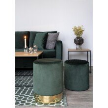 Ecksofa >Firenze< in Grün, Velour - 219x80x83cm (BxHxT)
