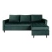 Ecksofa >Firenze< in Grün, Velour - 219x80x83cm (BxHxT)