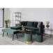Ecksofa >Firenze< in Grün, Velour - 219x80x83cm (BxHxT)