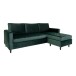 Ecksofa >Firenze< in Grün, Velour - 219x80x83cm (BxHxT)