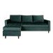 Ecksofa >Firenze< in Grün, Velour - 219x80x83cm (BxHxT)