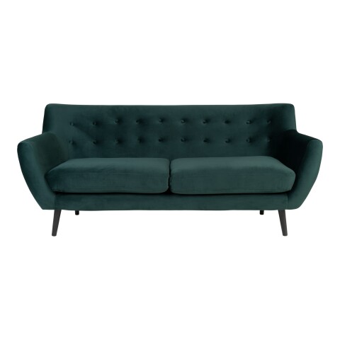 3-Sitzer >Monte< in Grün, velour - 180x85x78cm (BxHxT)