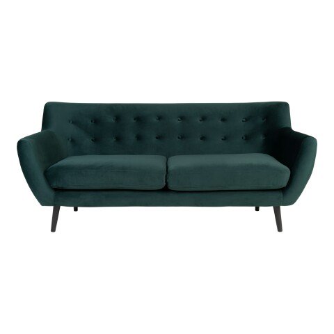 3-Sitzer >Monte< in Grün, velour - 180x85x78cm (BxHxT)