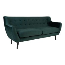 3-Sitzer >Monte< in Grün, velour - 180x85x78cm (BxHxT)