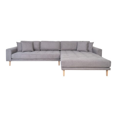 Ecksofa >Lido< in Hellgrau, Stoff - 290x76x92cm (BxHxT)
