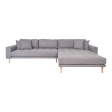 Ecksofa >Lido< in Hellgrau, Stoff - 290x76x92cm...