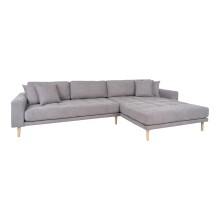 Ecksofa >Lido< in Hellgrau, Stoff - 290x76x92cm (BxHxT)