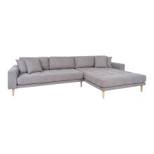 Ecksofa >Lido< in Hellgrau, Stoff - 290x76x92cm...