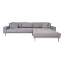 Ecksofa >Lido< in Hellgrau, Stoff - 290x76x92cm...