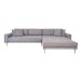Ecksofa >Lido< in Hellgrau, Stoff - 290x76x92cm (BxHxT)
