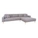 Ecksofa >Lido< in Hellgrau, Stoff - 290x76x92cm (BxHxT)
