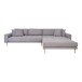 Ecksofa >Lido< in Hellgrau, Stoff - 290x76x92cm (BxHxT)