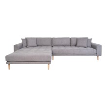 Ecksofa >Lido< in Hellgrau, Stoff - 290x76x92cm...