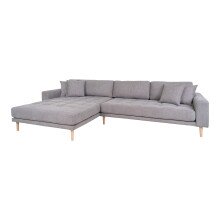 Ecksofa >Lido< in Hellgrau, Stoff - 290x76x92cm...
