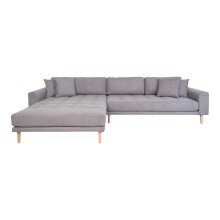 Ecksofa >Lido< in Hellgrau, Stoff - 290x76x92cm...