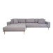 Ecksofa >Lido< in Hellgrau, Stoff - 290x76x92cm (BxHxT)