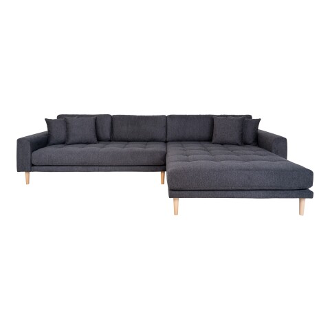 Ecksofa >Lido< in Dunkelgrau, Stoff - 290x76x92cm (BxHxT)