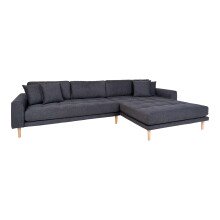 Ecksofa >Lido< in Dunkelgrau, Stoff - 290x76x92cm...
