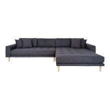 Ecksofa >Lido< in Dunkelgrau, Stoff - 290x76x92cm...