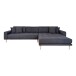 Ecksofa >Lido< in Dunkelgrau, Stoff - 290x76x92cm (BxHxT)