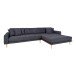 Ecksofa >Lido< in Dunkelgrau, Stoff - 290x76x92cm (BxHxT)