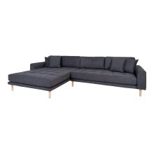 Ecksofa >Lido< in Dunkelgrau, Stoff - 290x76x92cm...