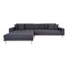 Ecksofa >Lido< in Dunkelgrau, Stoff - 290x76x92cm (BxHxT)