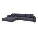 Ecksofa >Lido< in Dunkelgrau, Stoff - 290x76x92cm (BxHxT)