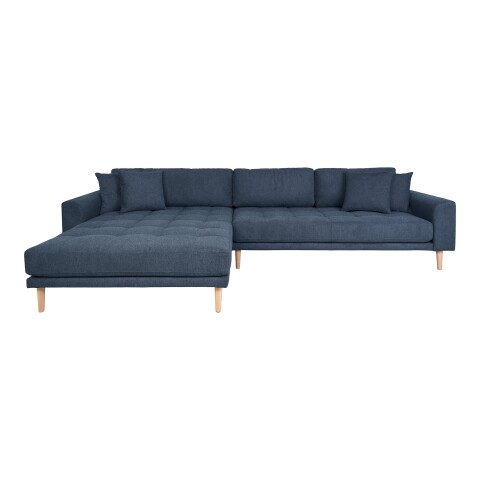 Ecksofa >Lido< in Dunkelblau, Stoff - 290x76x92cm (BxHxT)