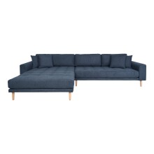Ecksofa >Lido< in Dunkelblau, Stoff - 290x76x92cm...