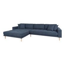 Ecksofa >Lido< in Dunkelblau, Stoff - 290x76x92cm (BxHxT)