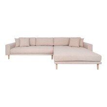 Ecksofa >Lido< in Beige, Stoff - 290x76x92cm (BxHxT)