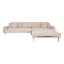 Ecksofa >Lido< in Beige, Stoff - 290x76x92cm (BxHxT)