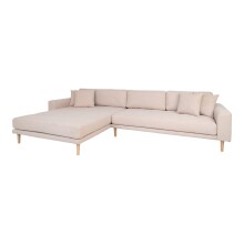 Ecksofa >Lido< in Beige, Stoff - 290x76x92cm (BxHxT)