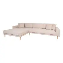 Ecksofa >Lido< in Beige, Stoff - 290x76x92cm (BxHxT)
